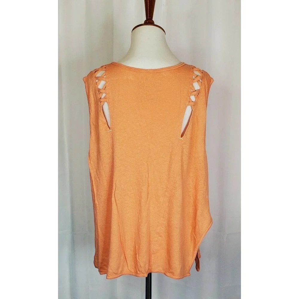 Free People | We The Free Linen Blend Tank Women's size Medium Orange